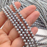 Жемчуг Натуральный AA Grade, Стальной ШАР 4.7мм; нить 38см