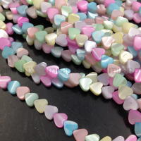 Перламутр натуральный, Микс Сердце 6мм; нить 39см
