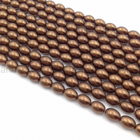 Бусины Майорка Рис 6*8мм, цвет Шоколад; нить 40см