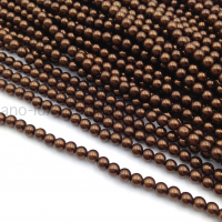 Бусины Майорка Шар 4мм, цвет Шоколад; нить 40см