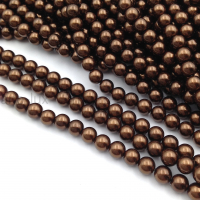 Бусины Майорка Шар 6мм, цвет Шоколад; нить 40см