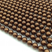 Бусины Майорка Шар 10мм, цвет Шоколад; нить 40см
