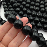 Агат натуральный Чёрный шар 18мм; ПАРА бусин