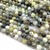 Натуральный Зелёный Опал, шар 8мм; нить 19см