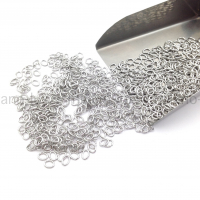 Соединительные колечки Овал 4*3мм, 2 грамма; цвет платина