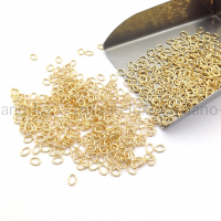 Соединительные колечки Овал 4*3мм, 2 грамма; цвет золото