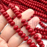 "Майорка" форма галька 8*5.5мм, цвет Deep RED; нить 40см