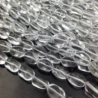 Синтетический Кварц, свободная форма 10*15мм; нить 39см