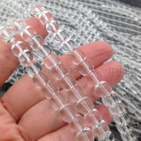 Синтетический Кварц, бочонок 7*8мм; нить 39см