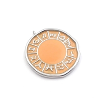 Медальон Знаки Зодиака с Лососевой эмалью; платина