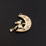 Медальон Мишка-Тоус на Луне с фианитами; цвет золото