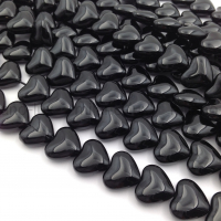 Сердце Майорка 13*15мм, цвет Чёрный; 10 бусин