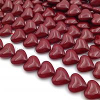 Сердце Майорка 13*15мм, Бургунди цвет; 10 бусин