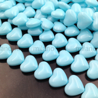 Сердце Майорка 13*15мм, Голубая Бирюза; 10 бусин