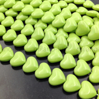 Сердце Майорка 13*15мм, цвет Лайм; 10 бусин