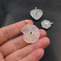 Подвеска Аммонит из Горного Хрусталя с фианитом