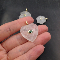 Подвеска Сердце из Горного Хрусталя с фианитом