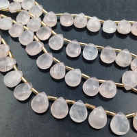 Бусина ювелирная капля 10*8мм, Розовый Кварц