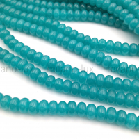 Натуральный Халцедон, Морской голубой 8*5мм; нить 38см