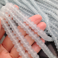 Натуральный Халцедон, светлый Голубой 8*5мм; нить 38см