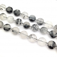 Бусина ювелирная Монета 10.5мм, Рутиловый Кварц