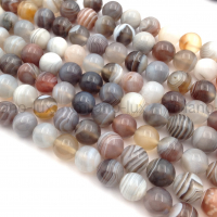 Натуральный агат Ботсвана, шар 8.5мм гладкий; нить 19см