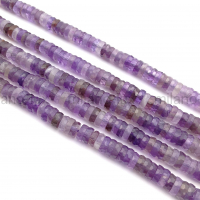 Спейсер ювелирный, Натуральный Аметист 6*2мм; нить 19см