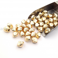 Бусина Мятая 11*9мм; цвет золото