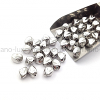 Бусина Мятая 11*9мм; цвет платина