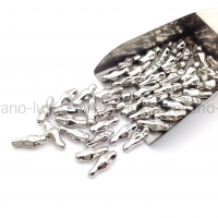 Бусина Мятая 15*6мм; цвет платина