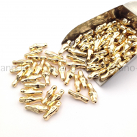 Бусина Мятая 15*6мм; цвет золото