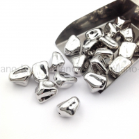 Бусина камушек 14*10мм; цвет платина