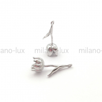 Подвеска Тюльпан 23мм; цвет платина