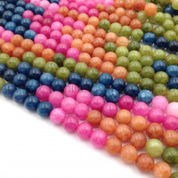 Халцедон светлый Турмалин микс, шар 8мм; нить 37см