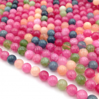 Халцедон Ягодный микс, шар 8мм; нить 37см