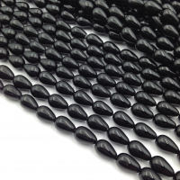 Майорка Капля Чёрная 9*6.5мм; нить 38см