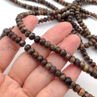 Яшма Leopard, гладкий рондель 6.3*4.4мм; нить 38см