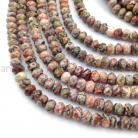 Яшма Leopard, ювелирный рондель 6*4мм; нить 38см