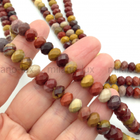 Яшма Мукаит, ювелирный рондель 8.5*6мм; 10 бусин