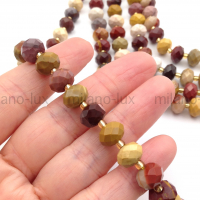 Яшма Мукаит, ювелирный рондель 10*7мм; 10 бусин