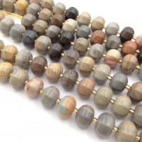 Яшма Океаническая, форма Тыква 12.5*9мм; 10 бусин