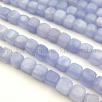 Халцедон Куб Голубой, 8мм; нить 38см