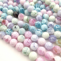 Агат Конфетти, шар гранёный 10.5мм; нить 35см