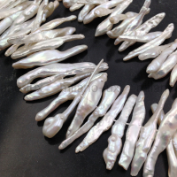 Жемчуг натуральный Палочка Бива A Grade 40-55мм; ПАРА бусин