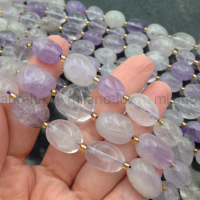 Натуральный Лавандовый Аметист 13-18мм; ПАРА бусин