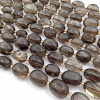 Натуральный Дымчатый Кварц 13-18мм; нить 39см