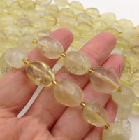 Натуральный Лимонный Кварц A Grade 13-18мм; ПАРА бусин