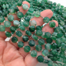 Натуральный зелёный Агат, монета 8мм; нить 37см