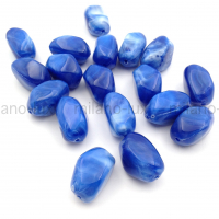 Бусина Акрил, камушек 21*13мм; лазурный