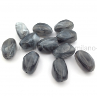 Бусина Акрил, камушек 21*13мм; серый агат